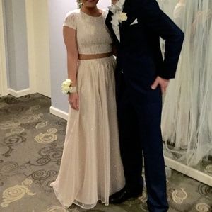 2 piece sparkly prom  dress